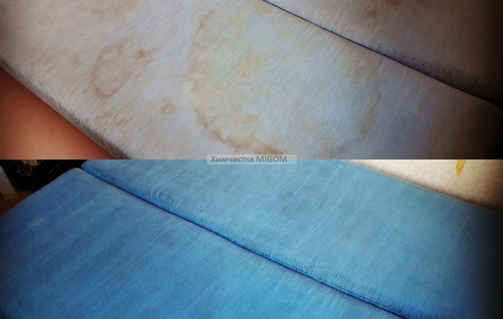 химчистка диванов Адлер фотография до и после